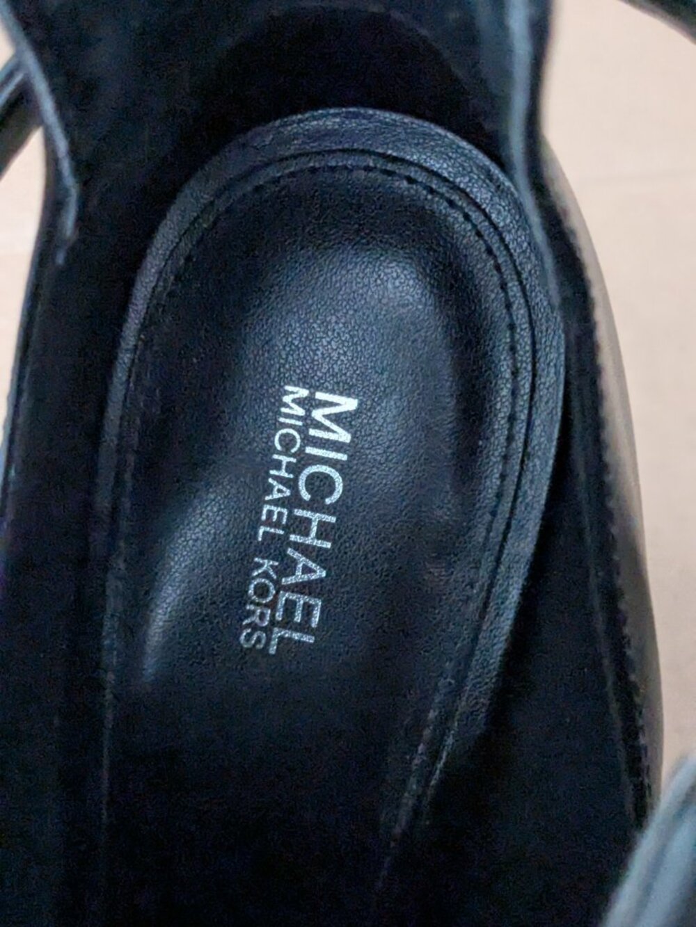 Michael Kors Lawson Booties Women:s High Heel Open Toe Black Leather Sz 11 $165 - Picture 9 of 14